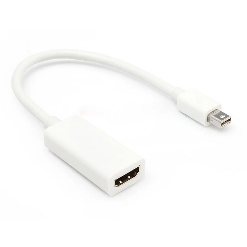 Новый Пассивный переходник Thunderbolt Mini DisplayPort Male mini Dp to HDMI Female белый mDP в 1080 p при