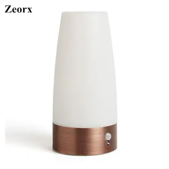 

Retro LED Night Light Battery-Operated Sensitive Portable Moving Table Lamp with Warm White Light (Red Bronze)