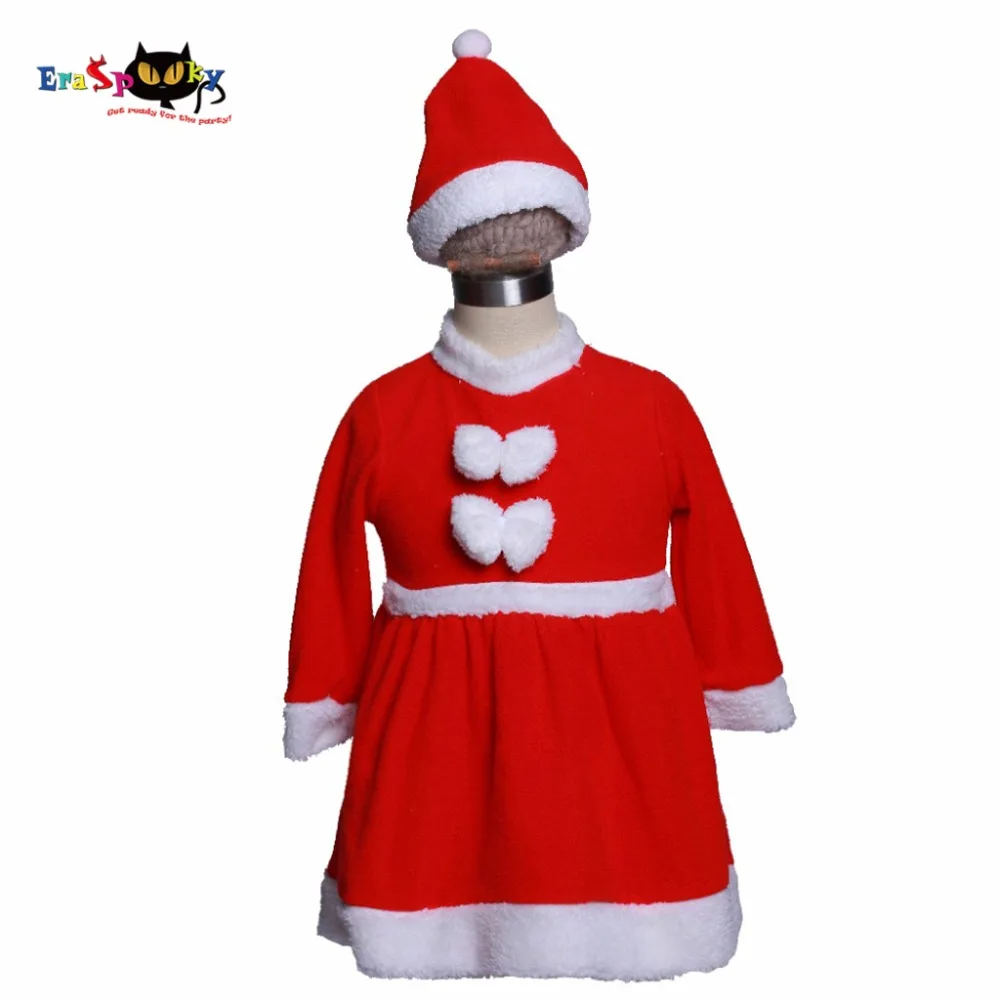 

Eraspooky Christmas Costume For Kids Christmas Dress For Girls 2017 Velvet Santa Claus Dress And Hat Set Child Christmas Cloths