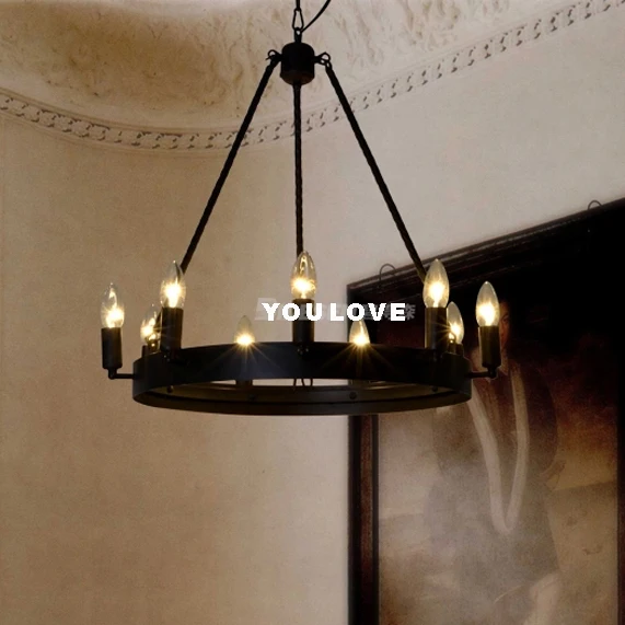 American Round Hanging Lamp Vintage Candles Pendant American Round Hanging Lamp Vintage Candles Pendant Lights Fixture Home Indoor Dining Room Restaurant Foyer Lighting In From