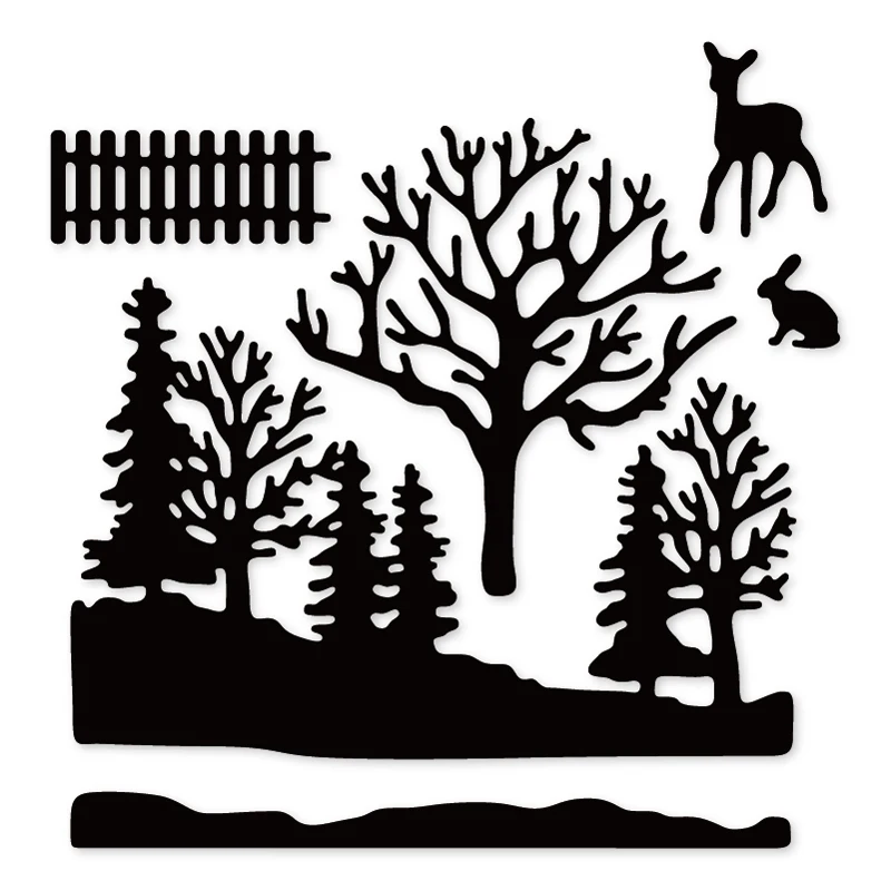 

hillside tree metal Cutting Dies Scrapbooking craft Dies cuts thin paper emboss card make stencil 107*131mm