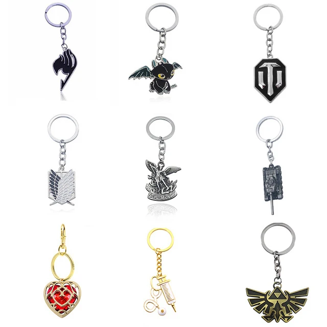 

DIY Trendy Battle Game World Of Tank WOT Alloy Pendent Keychains Fashion Badge Fairy Tail Metal Key Chain Jewelry Dropshipping