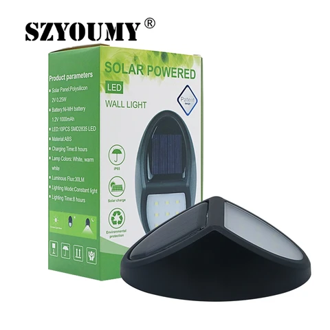 Sensor de Movimento Lâmpada de Parede Painel de Energia Solar de Rua Movido a Energia Solar para Jardim ao ar Szyoumy Luminaria Levou Energia Solar Luz Livre 10
