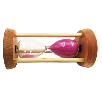 

10 Minutes Wooden Frame Sand Clock Egg Timer Hourglass Kitchen Cooking Timer - Pink