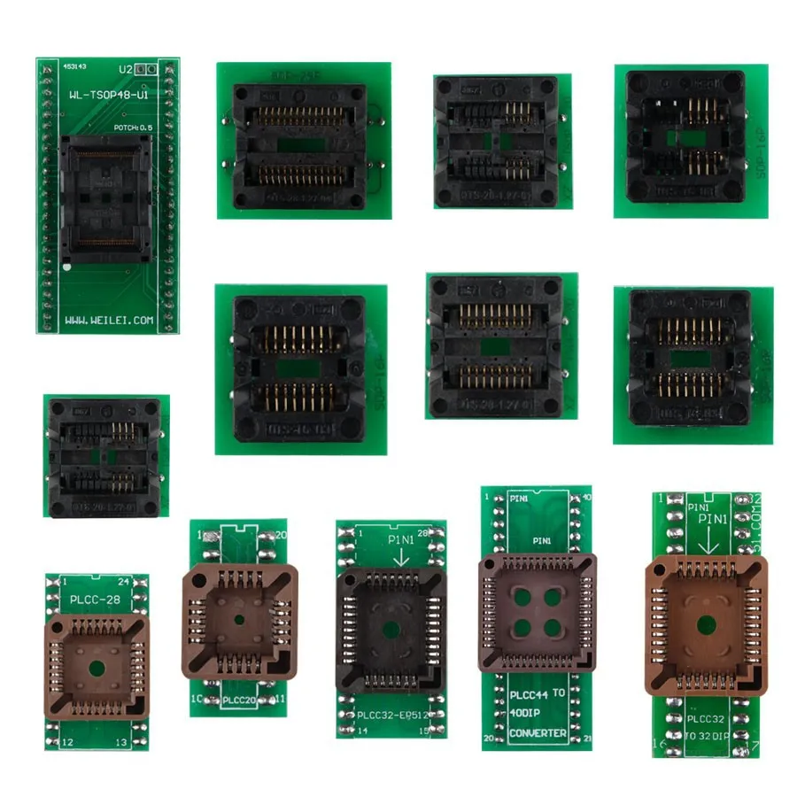 Высокое качество Xeltek Superpro 610P высокоскоростное устройство USB Универсальный IC чип программист+ 13 шт. блок ожога - Цвет: 13pcs Adapter