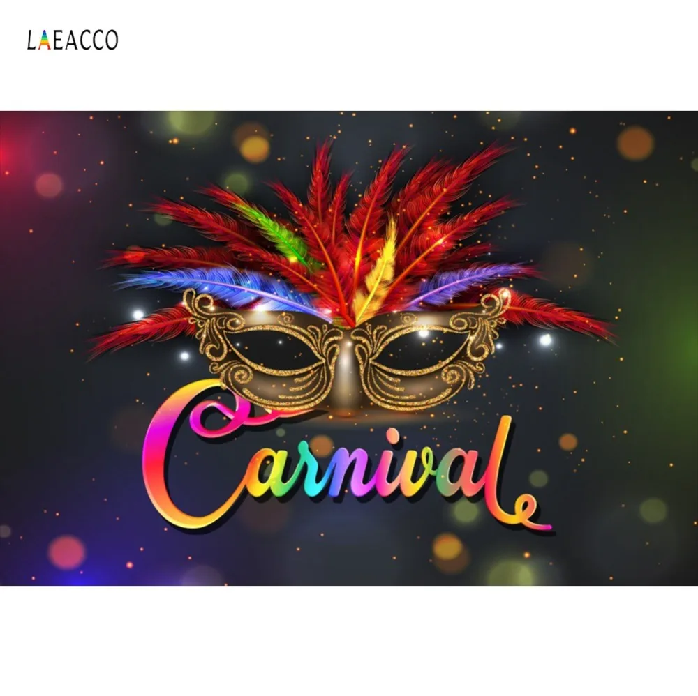 

Vinyl Backdrops For Photography Carnival Party Colorful Mask Celebration Poster Portrait Photography Background For Photo Studio
