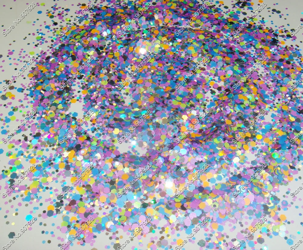 

50g Matte Neon Mixed Nail Glitter Solvent Resistant Spangles Shapes for Nail Polish&Gel Acrylic Nail