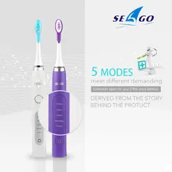 SEAGO электрическая Зубная щётка Перезаряжаемые Интеллектуальный таймер Sonic Зубная щётка глубоко чистить зубы щетка с 3 насадки