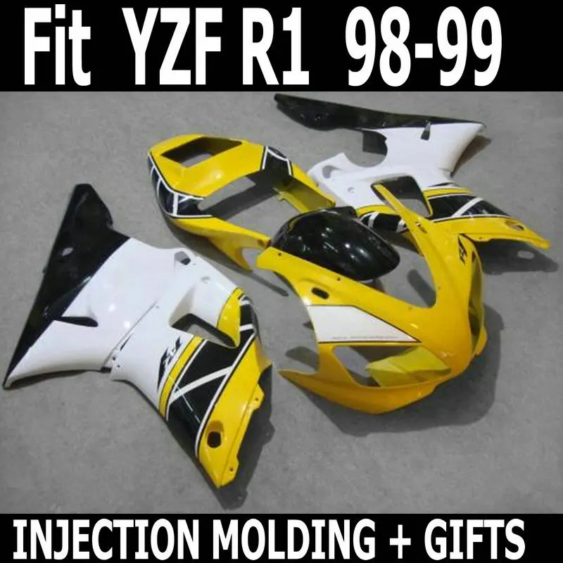Желтый 100% подходит для инъекций часть мотоцикла YAMAHA R1 98 99 обтекатель комплект YZF
