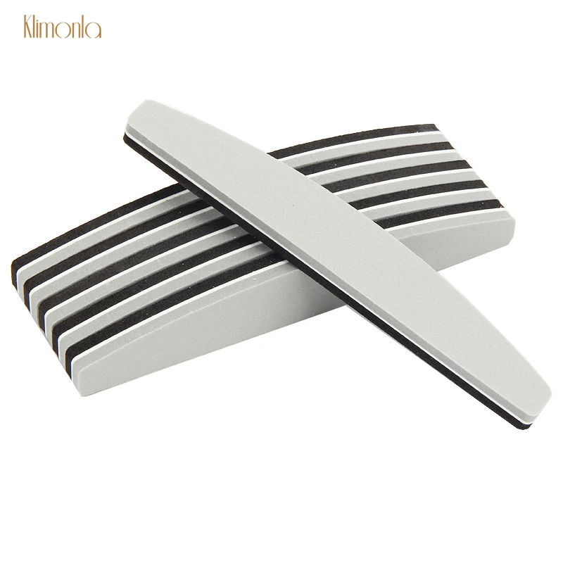 

5pcs Gray Black Nail File 180/240 Half Moon Nail Sponge Sanding Buffer Blocks Double-side UV Gel Manicure Nail Files