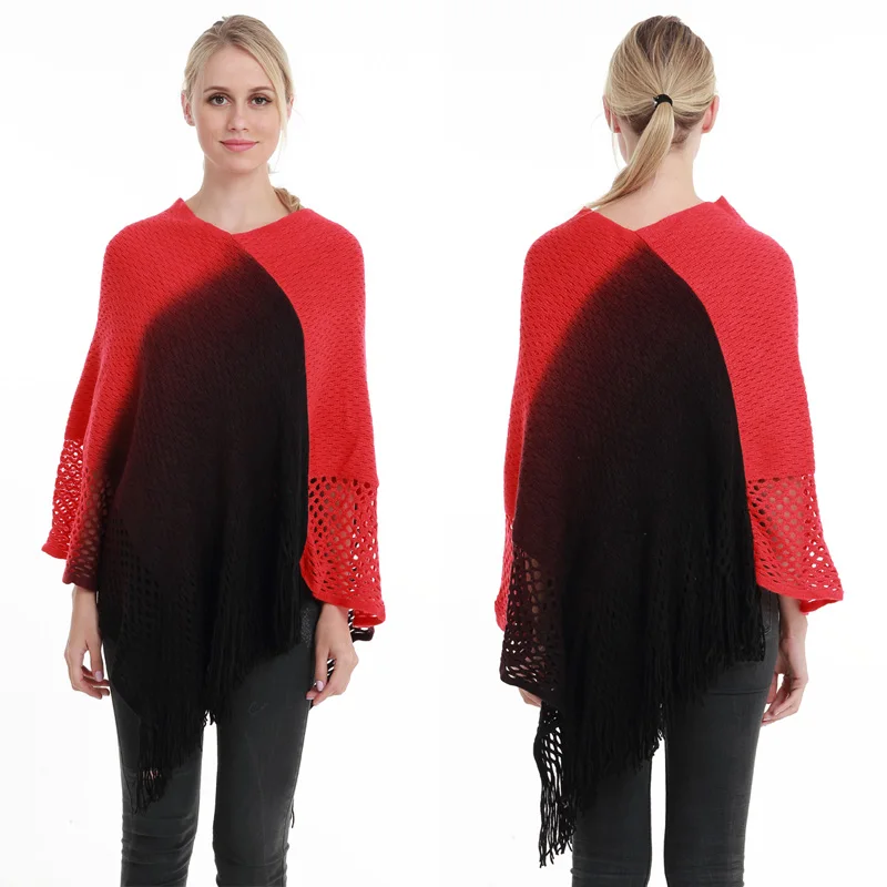 New Autumn Woman Poncho Fashion Sweater Kint Tassel Pullover Plus Size Poncho For Lady Hollow Large Cape Coat New Autumn Woman Poncho Fashion Sweater Kint Tassel Pullover Plus Size Poncho For Lady Hollow Large Cape Coat