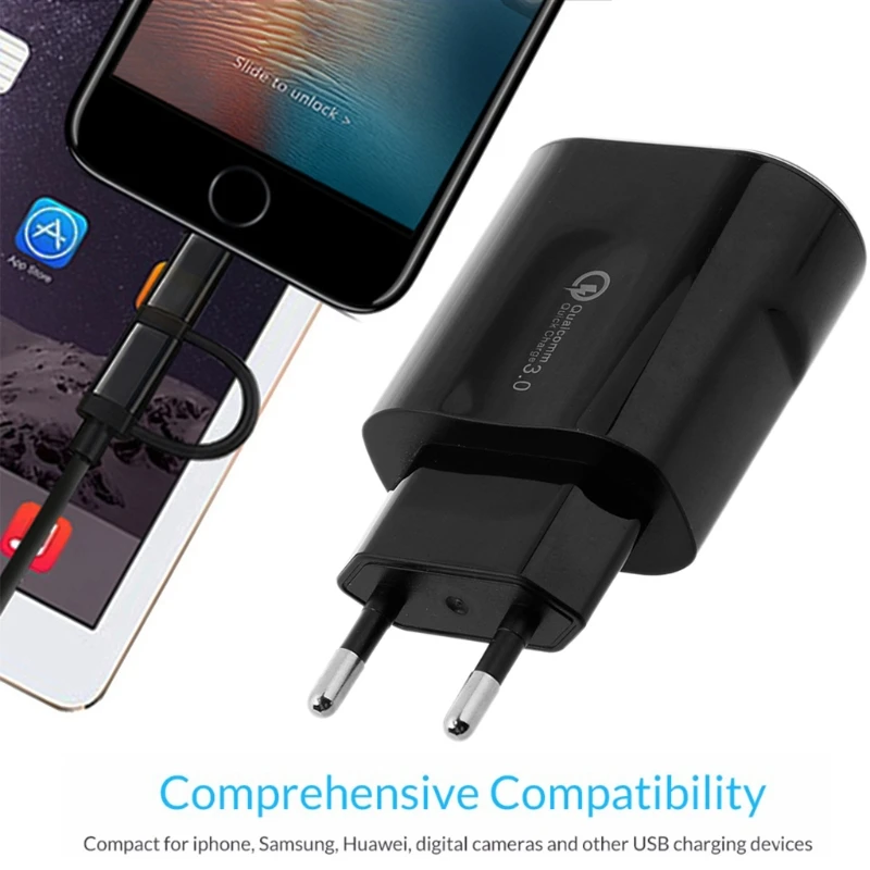 

5V/9V/12V Quick Charge QC 3.0 USB Wall Charger Adapter EU US Plug for Cell Phone