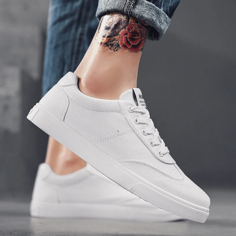 

Hemmyi new white canvas shoes for men breathable men's casual shoes chaussure homme male shoes adult footwear mens sneakers