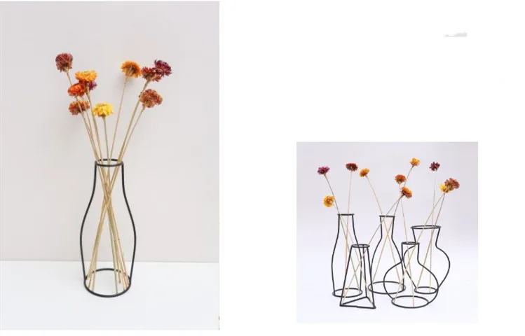Железное искусство гербарий ваза декоративные линии художественные трехмерные бутылки Ins скандинавском стиле Домашний Настольный Декор