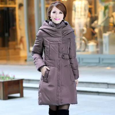 Tcyeek зимняя куртка женская парка 90% белое пуховое пальто толстый капюшон ветрозащитная женская зимняя куртка s плюс размер L-5XL HJ312 - Цвет: Dark Gray