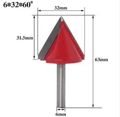 1 шт. 6 мм хвостовик 60 90 120 150 градусов V паз фреза для дерева Вольфрам ЧПУ твердосплавный фрезерный фрезы по дереву гравировальные электроинструменты - Длина режущей кромки: NO 9