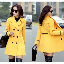 Горячая Распродажа новое осенне-зимнее женское пальто большого размера элегантное двубортное длинное пальто женское модное повседневное пальто
