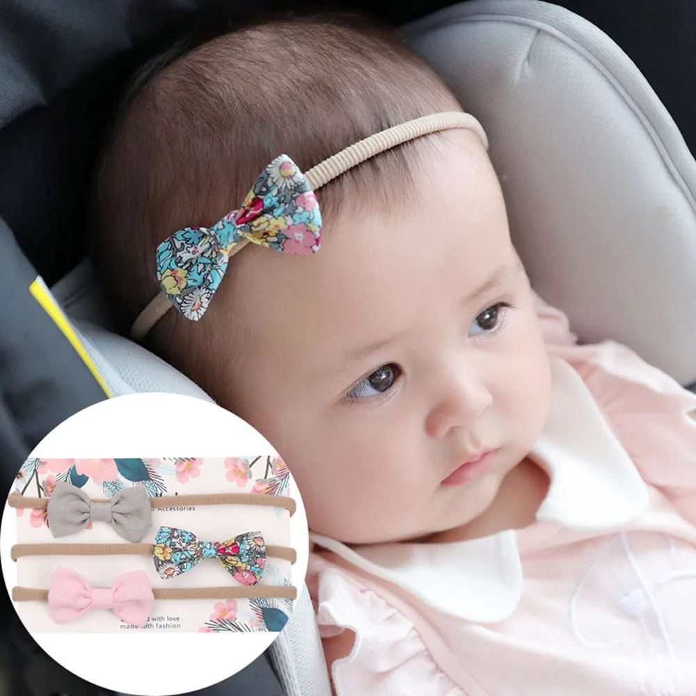 3pcs/set Shiny Fashion Forehead Headband Newborn Baby Elastic Princess Hairbands Child Kids Colorful Cute Headwear Gifts