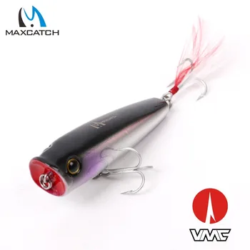 

Maximumcatch Hard Fishing Lures 7g 65mm With VMC Hooks and Feather Artificial Bait Popper Fishing Lures