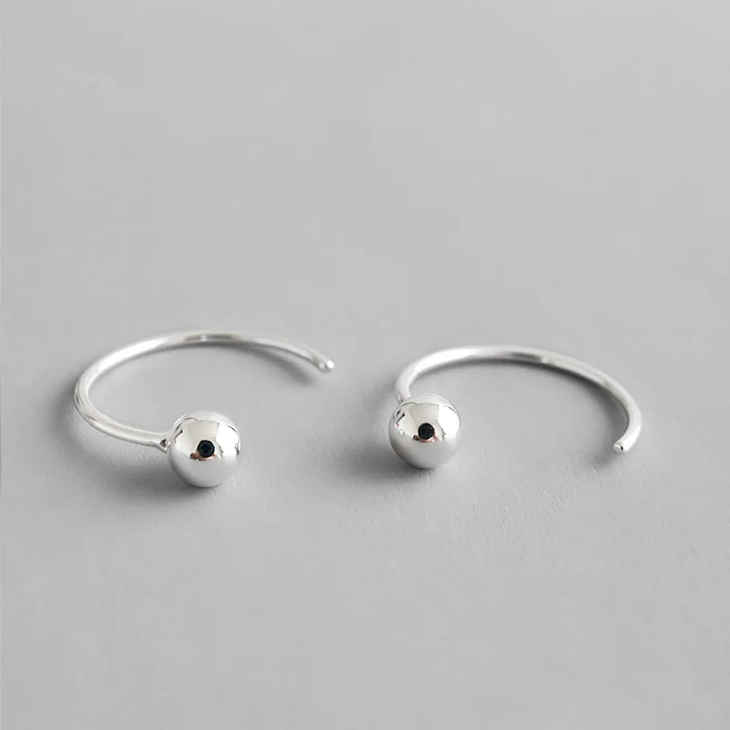 WTLTC 4mm Small Tiny Ball Huggies Hoop Earrings 925 Sterling Sliver Bead Hoops Earrings Mini Dot Piercing Earrings For Women