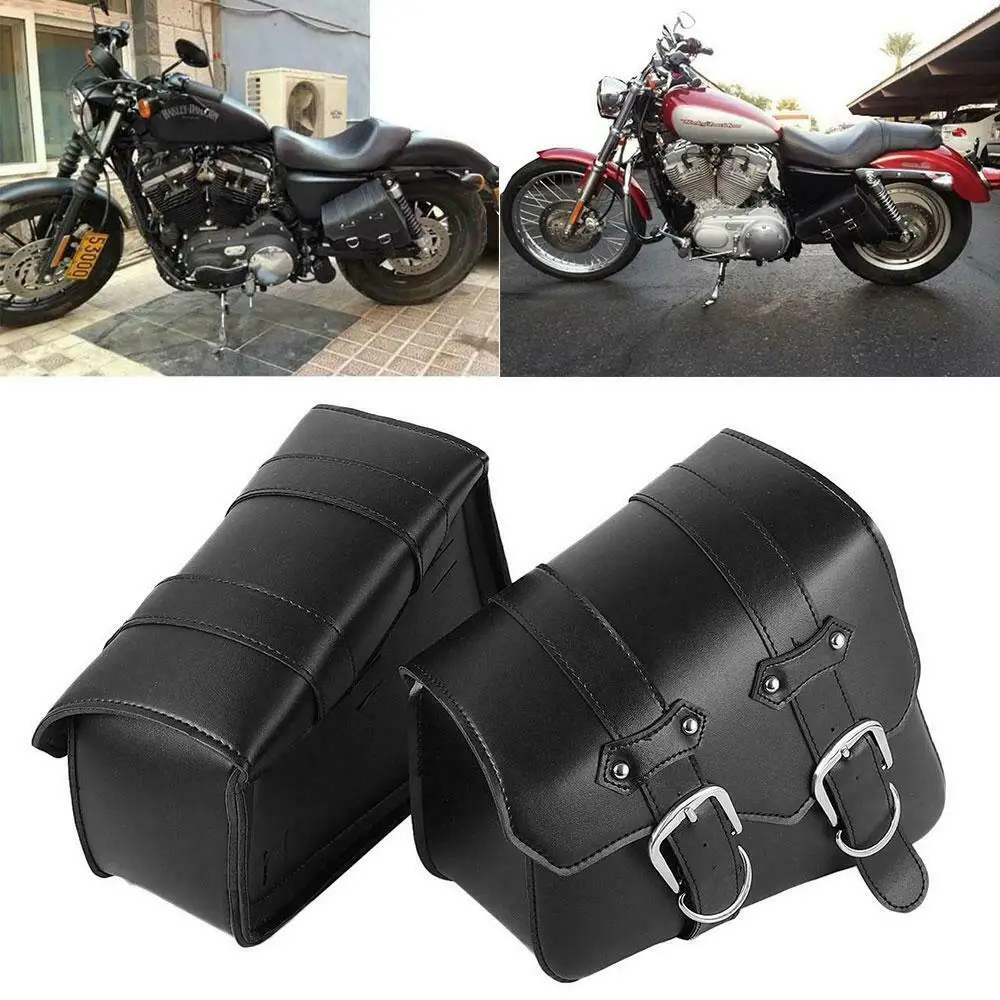 

Fit For Harley Sportster XL883/XL1200 2*Motorcycle Bag+6*Mounting Strap