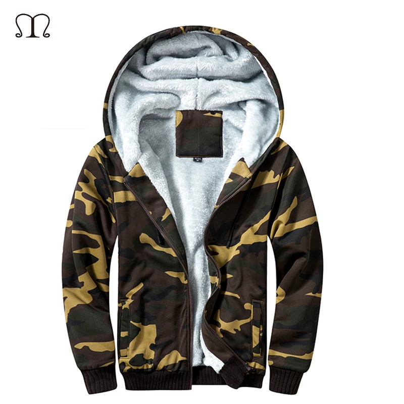 Winter Jacket Men Thicken Warm Hooded Coat Mens Fleece