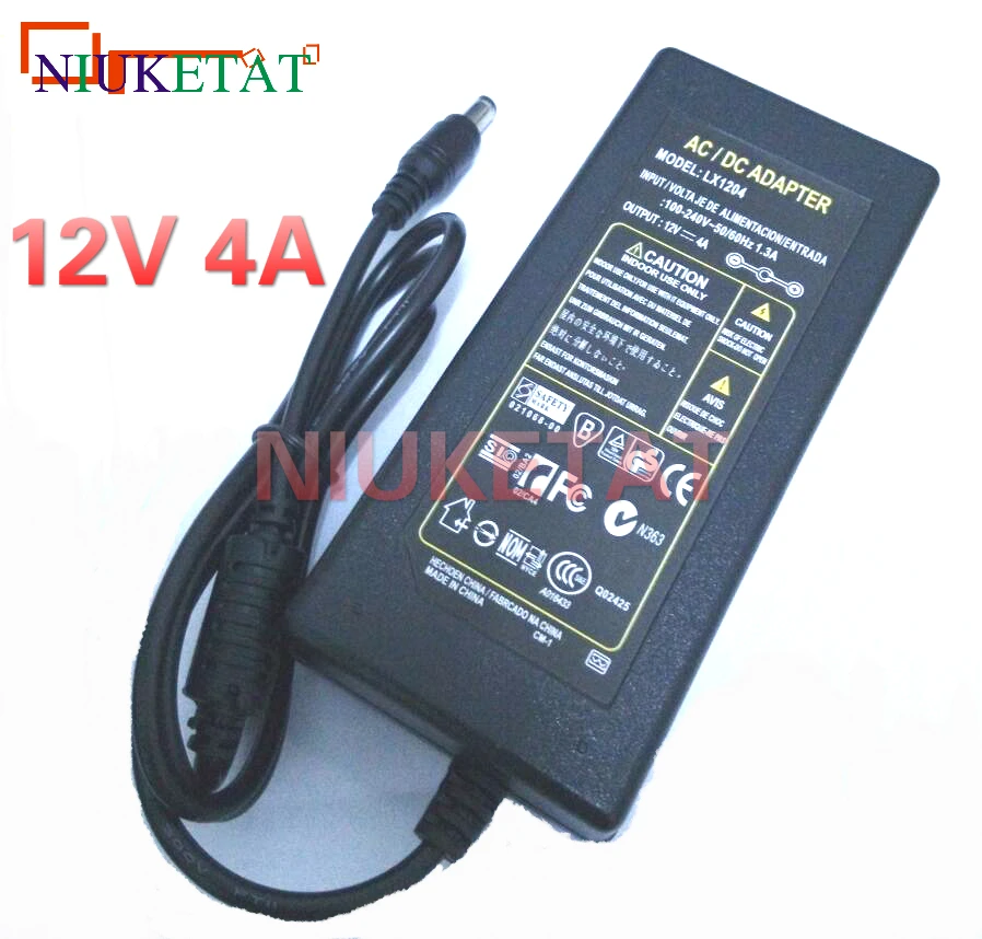 1pcs LX1204 AC 100-240V to DC 12V 4A 48W Power Adapter Switching Power Supply 12V4A Charger For RGB LED Strips Light 1pcs lof225 20b12 c lof225 20b15 c lof225 20b18 c lof225 20b19 c lof225 20b24 c switching power supply new original stock