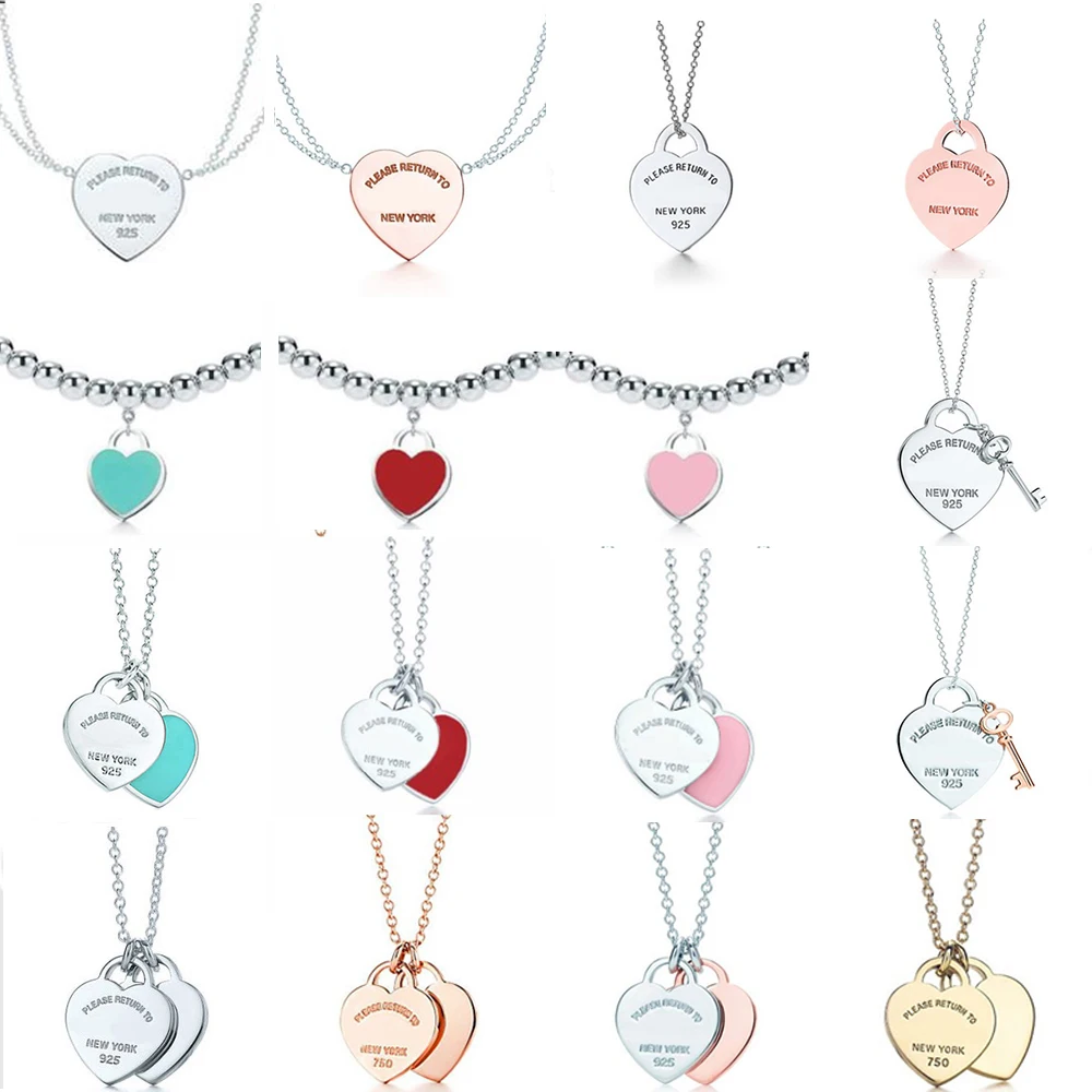 

Kaliyah 100% 925 Silver Heart Collar Ping Mode (multi Color) Beloved Key Selection From Present Elegant Ladies' Birthday Present