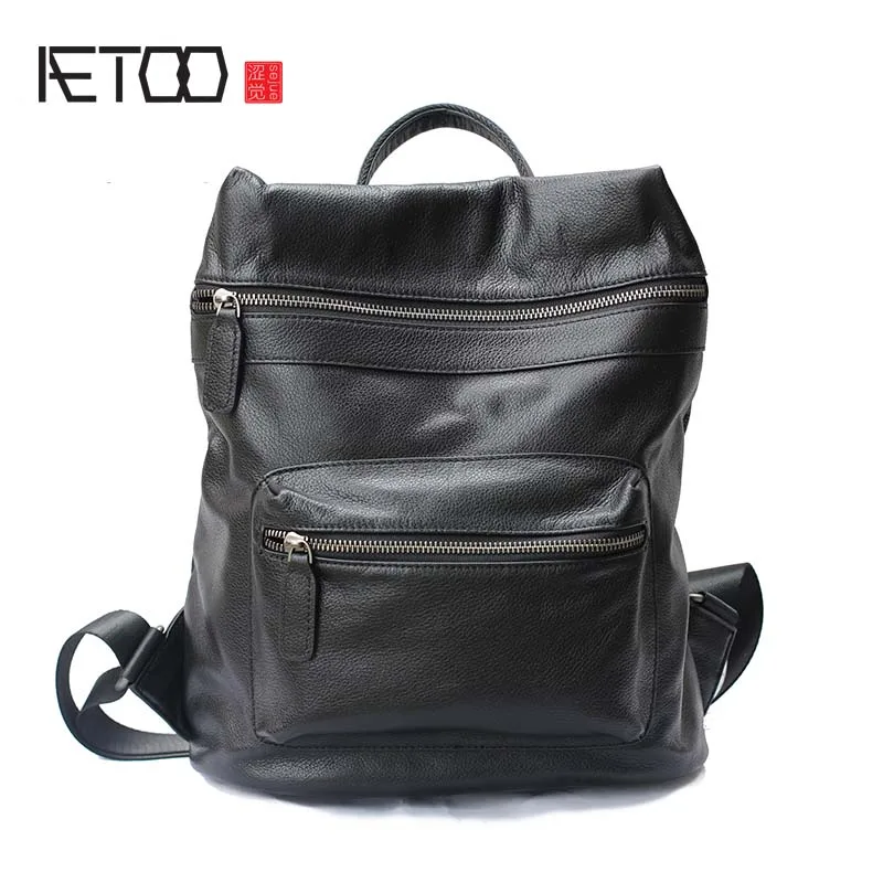 

AETOO Soft leather large-capacity genuine leather backpack female Korean version of the wild top layer leather backpack