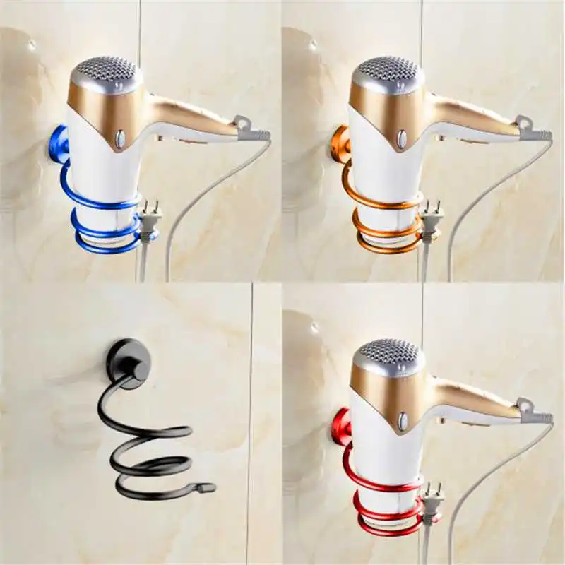 Wall Hair Dryer Rack Space Aluminum Bathroom Wall Holder Shelf Storage #2o17 (1)