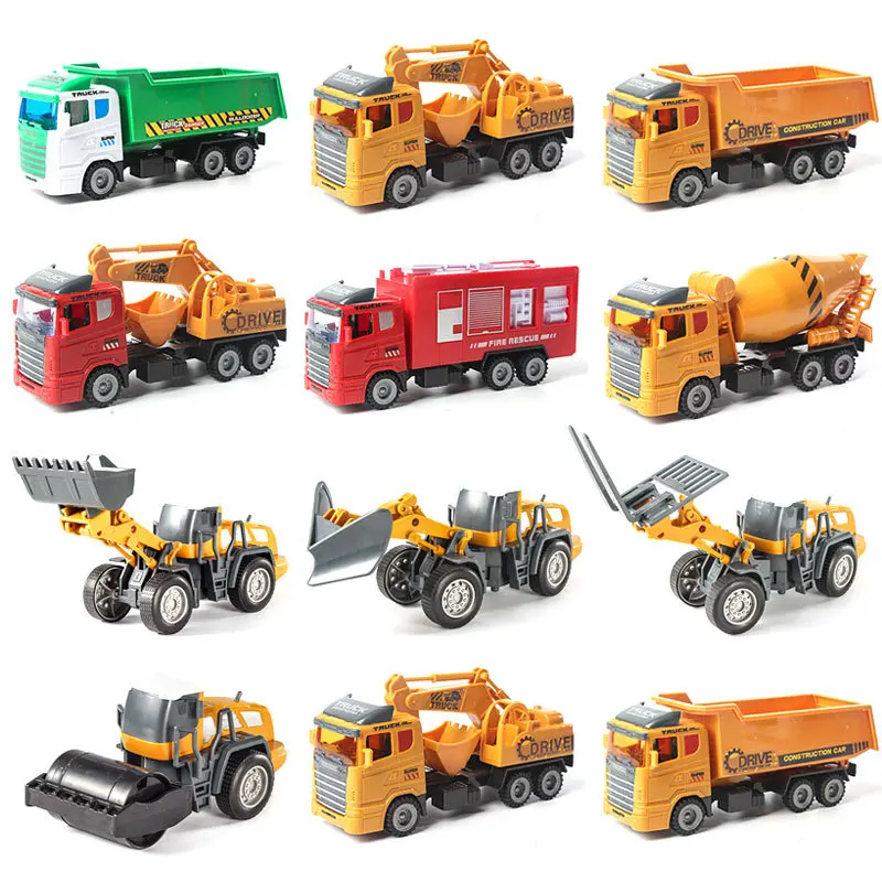 

1:32 10Pcs/Set Pull back car Engineering Car Model Tractor Toy Dump Truck Model Classic Toy Vehicles Mini Gift For Boys jm268