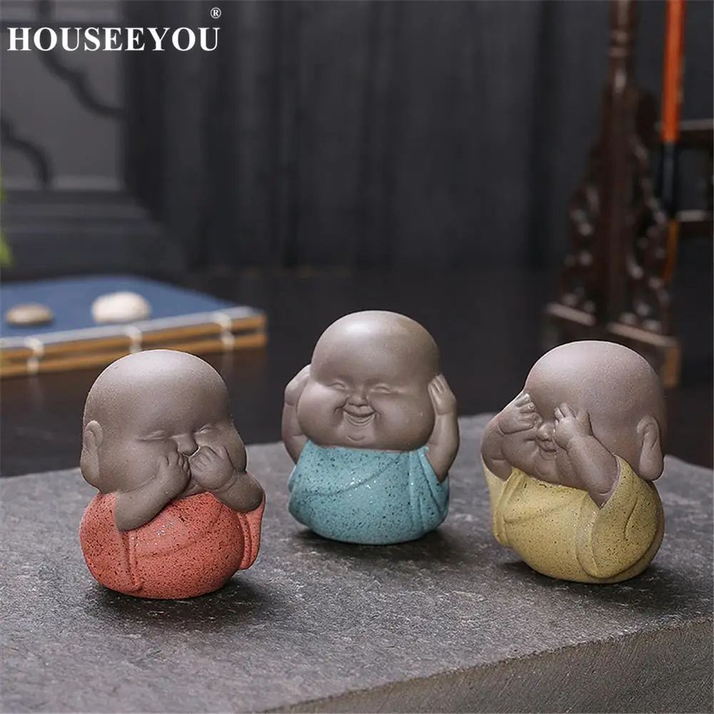 Мини декоративные керамические статуи Будды фигурки "Маленькие монахи" предметы интерьера керамические монахи скульптуры буддийские фигурки домашние ремесла