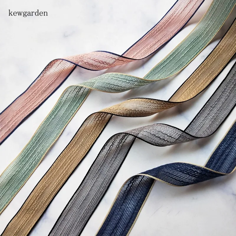 

Kewgarden 25 mm 1" DIY Brooch Hair Bow Ribbon Accessories Handmade Tape Soft Linen Satin Ribbons Packing Riband 25Yard