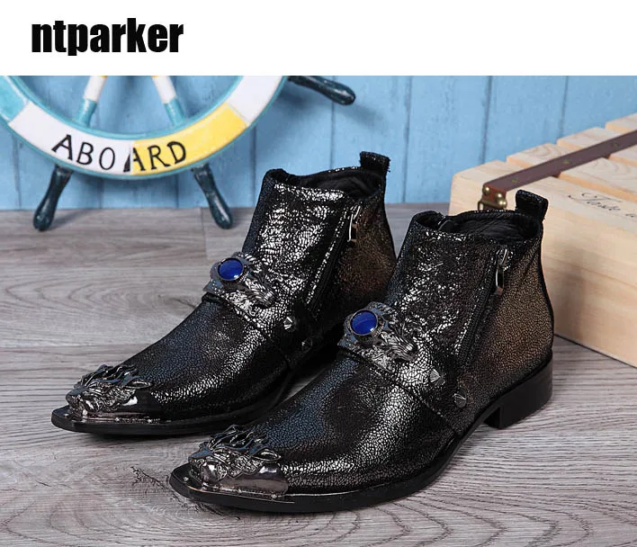 ntparker 2018 100% Brand New Pointed Metal Toe Black Men Boot Western Ankle Boots Black for Man, big size US6-12
ntparker 2018 100% Brand New Pointed Metal Toe Black Men Boot Western Ankle Boots Black for Man, big size US6-12