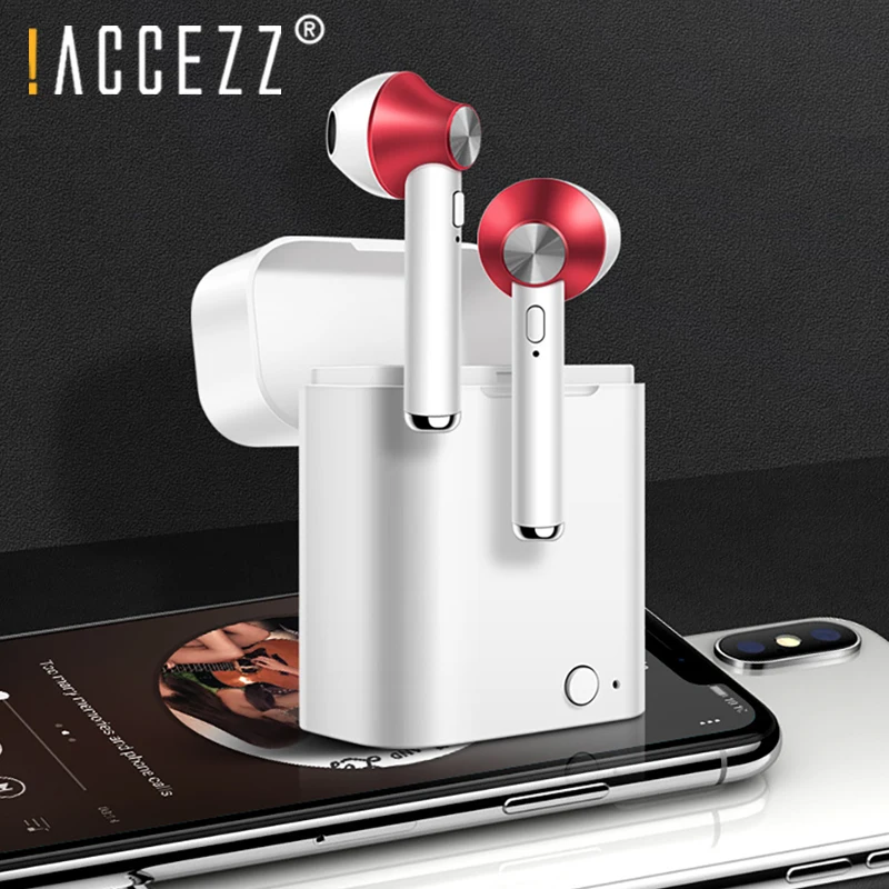  ACCEZZ TWS Bluetooth Earphone Wireless Earphones IPX5 Waterproof Stereo Button Control In Ear Headset For iphone X Mobile Phone