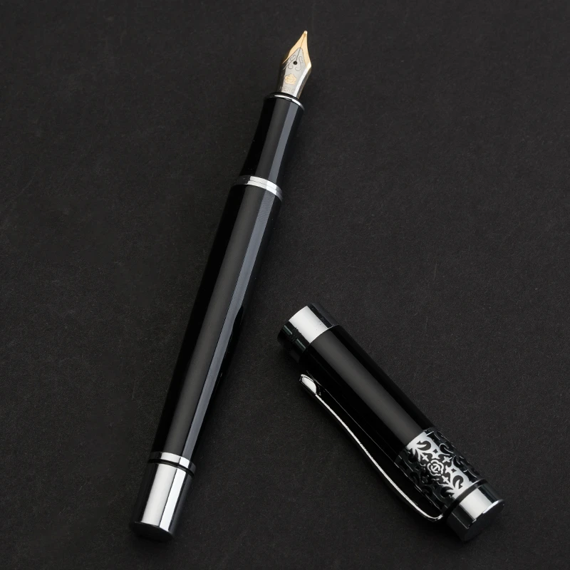 Hero Pen Black Carved Liya Gift Box Iridium Pen Ink Senior Send Pen Calligraphy Writing Special