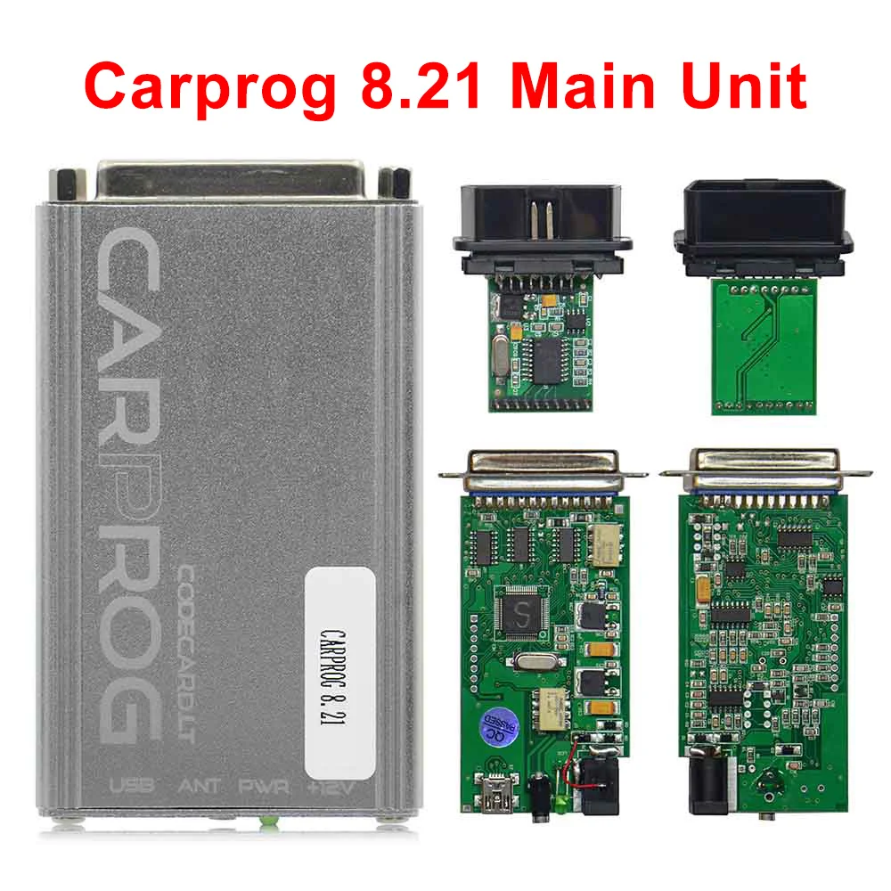 Онлайн-программатор Carprog FW V8.21 v10.05 V10.93 Полный комплект с 21 адаптерами все программное обеспечение активировано авто ремонтный инструмент - Цвет: v8.21 main unit