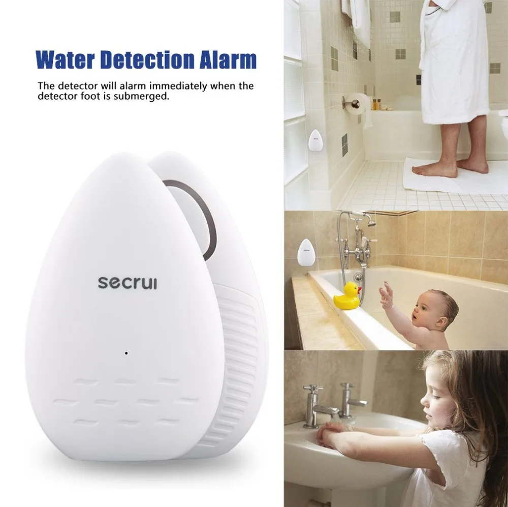 

Secrui WD51 433MHz Water Detection Alarm Water Leakage Sensor Alarm Equipment Electronic Water Leak Detector Alarm