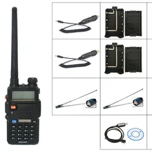 Из 2 предметов BaoFeng UV-5R иди и болтай Walkie Talkie+ 2X микрофон+ 2XNA 771-F natenna+ 1 xprogramming кабель+ 2 xwaterproof чехол+ 2X чехол для батареи+ 2X автомобильное зарядное устройство