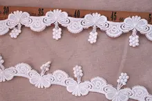 off white cotton lace trim, cotton crocheted trim lace, retro lace with necklace design cold shoulder flowing blouse with lace trim