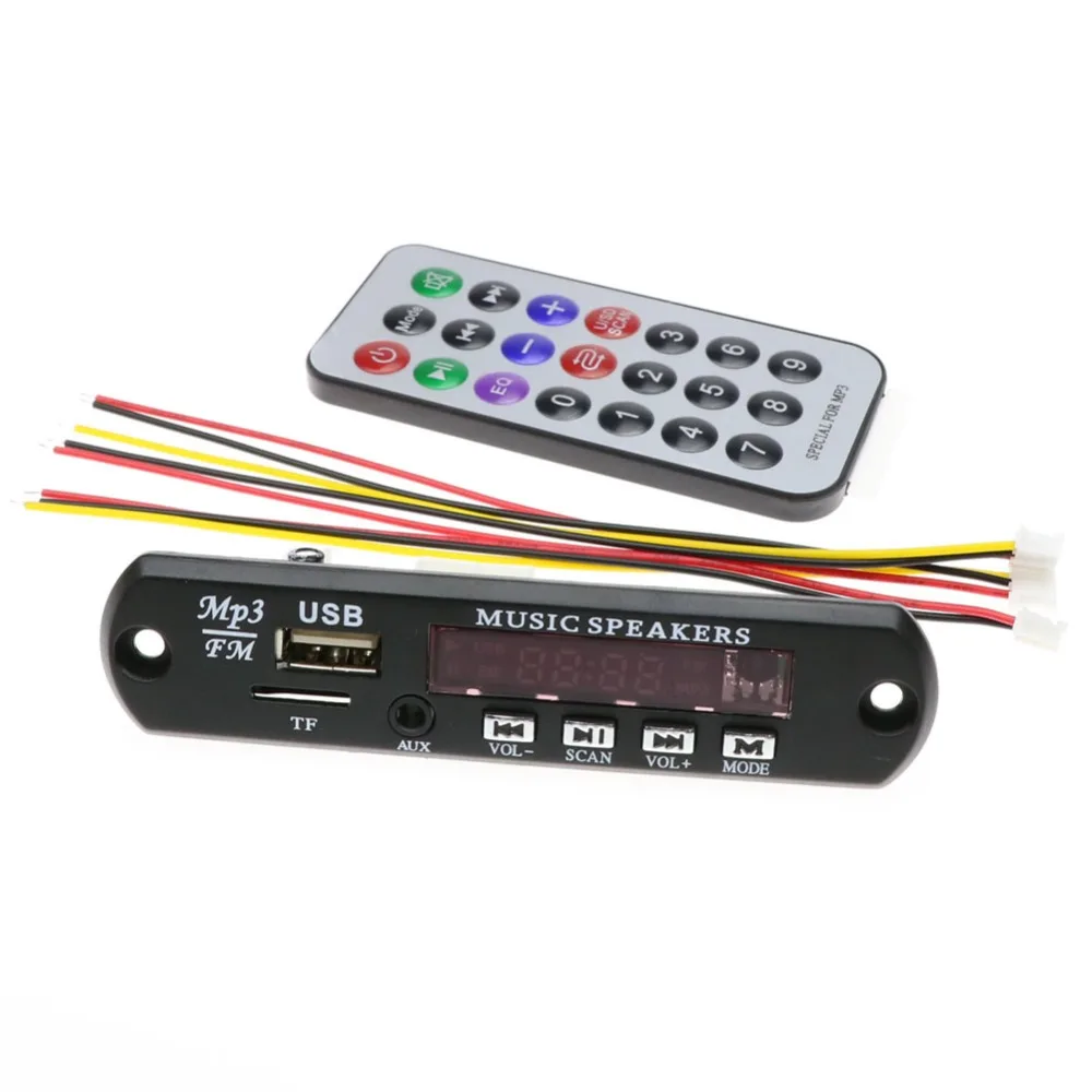 2017 WMA Decoder Board MP3 Audio Module USB TF FM Radio 12V MP3 Music Speakers For Car accessories