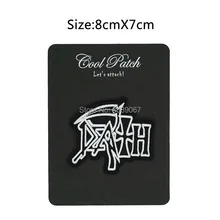 Смерти логотип вышитая музыкальная группа железный и пришить крутой Рок Панк значок пользовательские дизайнерские нашивки для одежды доступны