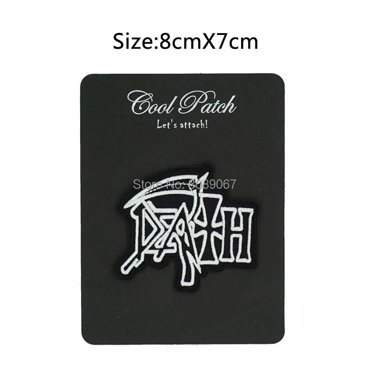 DEATH Logo Music Band Embroidered NEW IRON ON and SEW Cool Rock Punk Badge Custom design patches for hook loop | Дом и сад