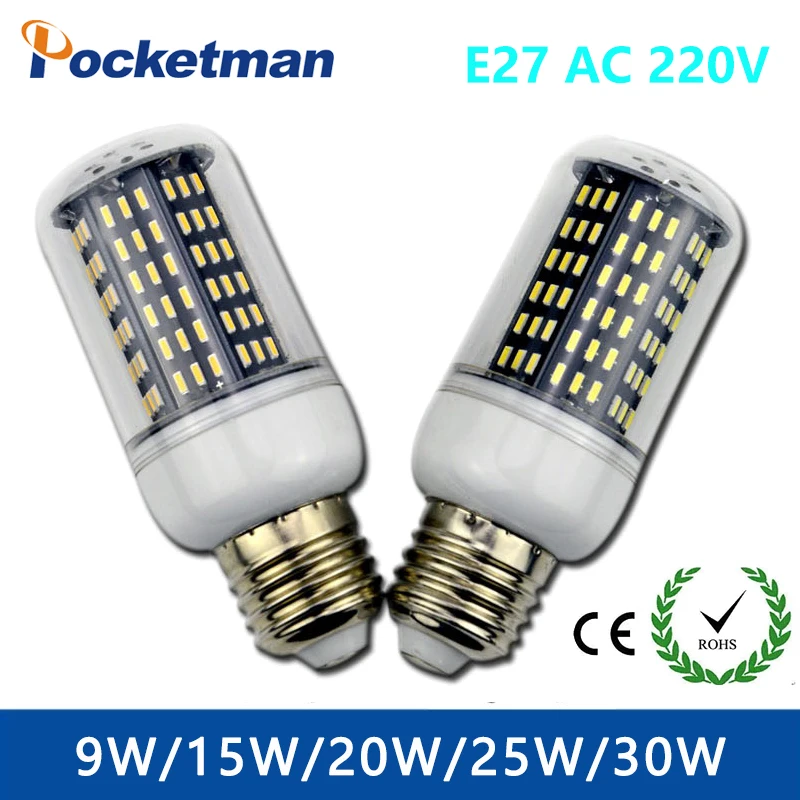 E27 E14 SMD 4014 светодиодный Кукуруза лампы 220 V 36 56 72 96 138 s Замена накаливания 40 Вт 60 80 100
