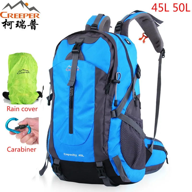 

CreeperNew outdoor professional backpack waterproof nylon shoulder bag men's travel hiking bag ladies camping backpack 45L 50L
