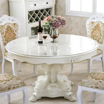 

Round transparent 1.5mm thickness PVC tablecloth Waterproof oilproof Soft glass Plastic tablecloths Scrub coffee table mat