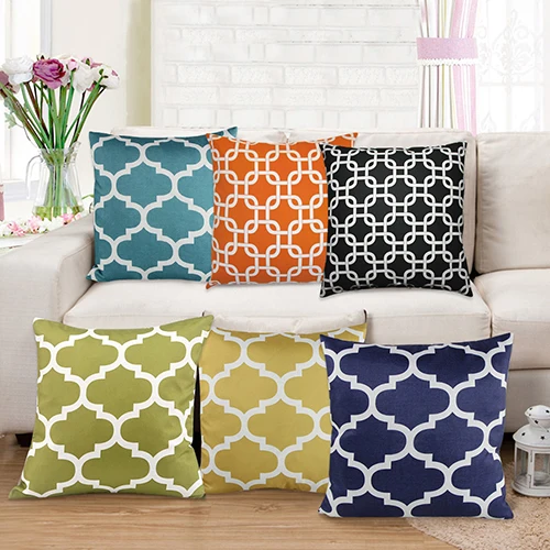 

New Home Decorative Linen Pillow Cover Chair Seat Square Throw Pillow Case For Room