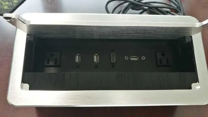США кисти раскладушка Многофункциональный Рабочий стол гнездо/VGA/USB HDMI/микрофон 3,5 аудио/Скрытая настольная розетка Матовый для Перу и т. д