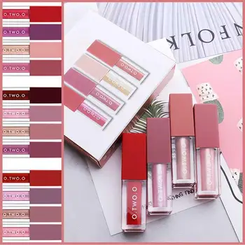 

4pc The New Mini Lip Gloss Set Matte Lip Tint Cosmetic Liquid Lipstick Lipgloss Pigment Sexy Matte Liquid Lipstick Nude Makeup
