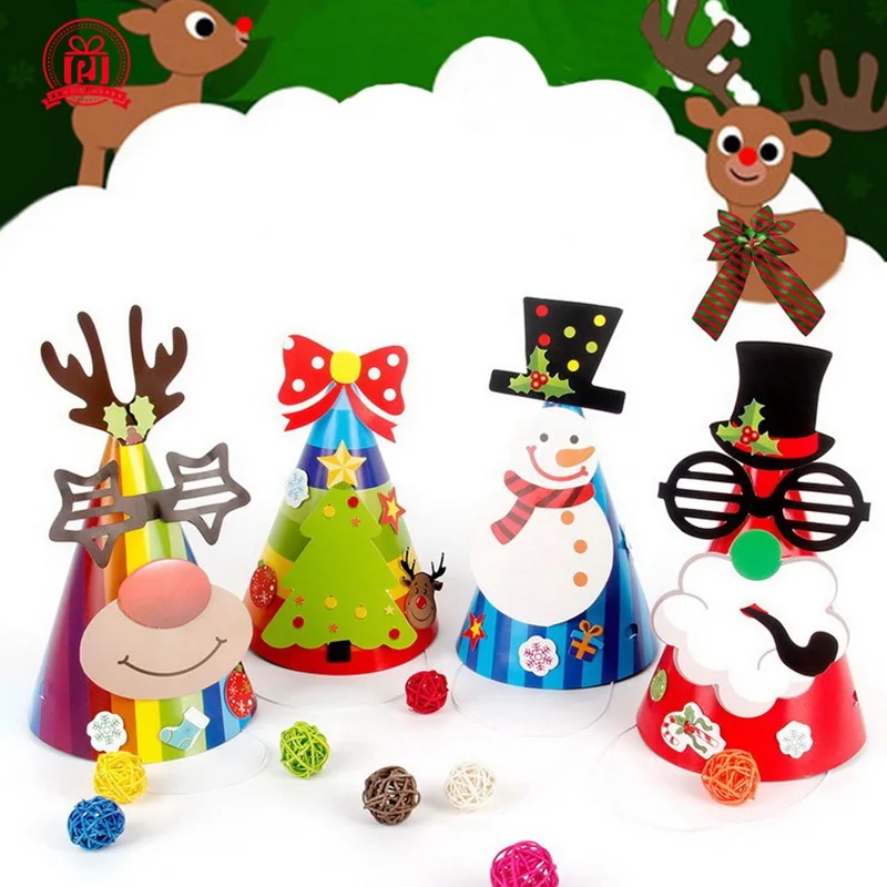 

Cute Elk Antlers Children Christmas Hat Adult Santa Claus Hats Xmas Caps Christmas Decorations For Home Festive Party Supplies